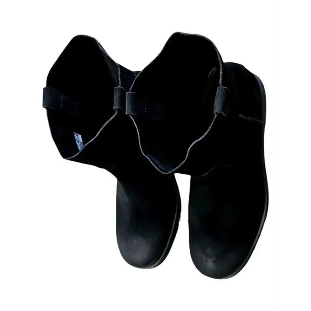 Ugg Josefene Short Boot In Black Womens Velvety Suede Size US 9.5 EU 40.5 NEW